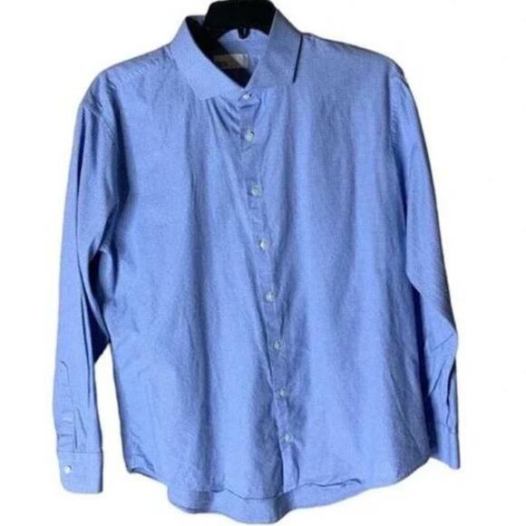 Nordstrom Trim Fit Plaid Dress Shirt Mens 17.5 Long Sleeve Casual Button Front - Picture 1 of 5